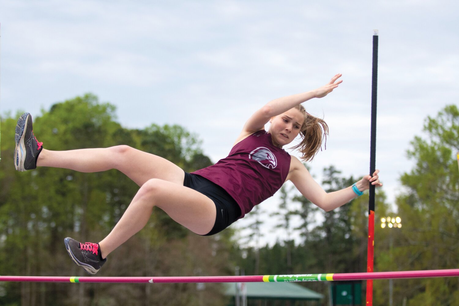 Seaforth sophomore Claire Morgan won the pole vault event at last week's Mid-Carolina Conference championships.